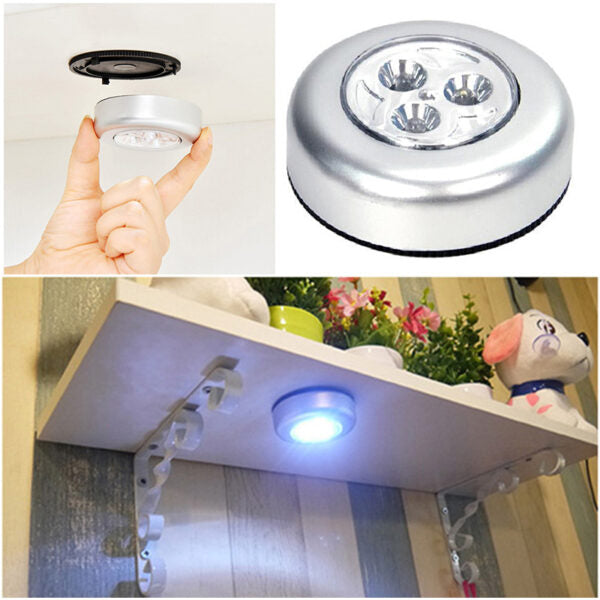 Stick Pat Lamp 3 Led Touch Lamp Kitchen Cabinet Light Led Night Light Sensor Battery-powered Bedside Emergency Lamps Home Decor ₨300