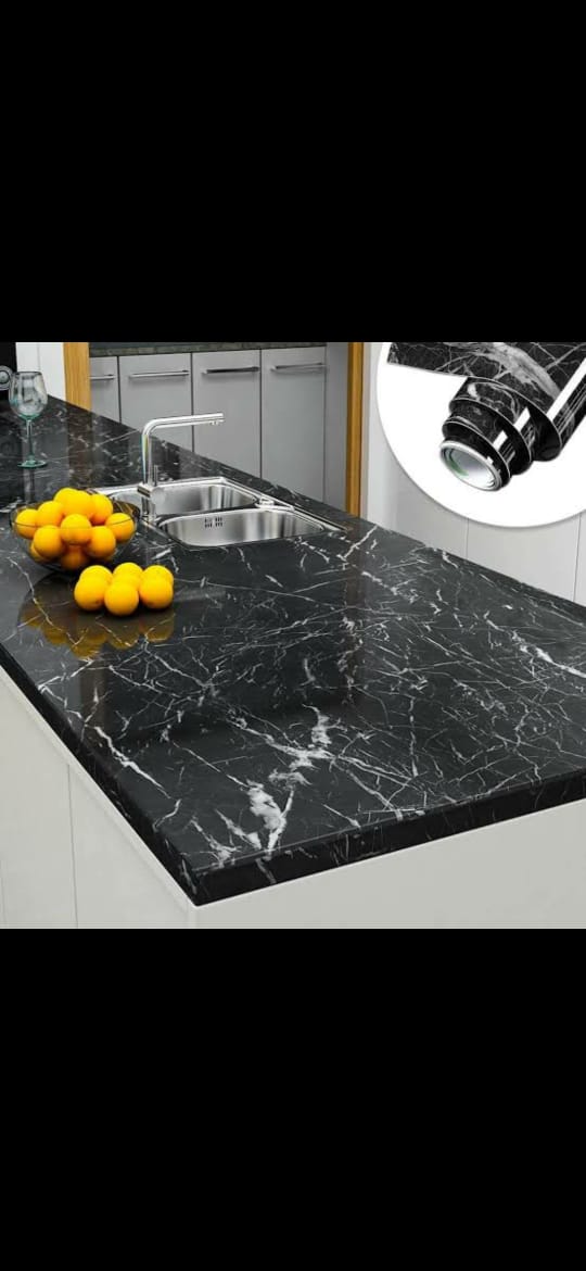 Black Marble Paper Sticker 60cm X 2 Meter Marble Texture