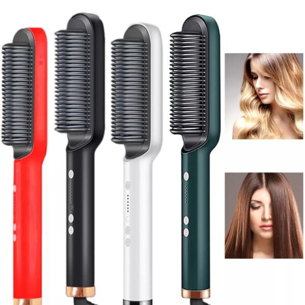 Brush Hair Curler & Straightener Styler For Women (random Color)