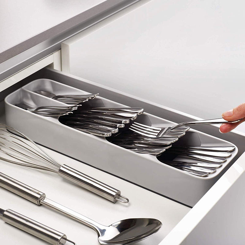Kitchen Drawer Organizer Storage Box – Expandable Cutlery Tray – Compact Cutlery Drawer Organizer Rack – Kitchen Utensil Holder Knife Fork Spoon Tray Storage Holder