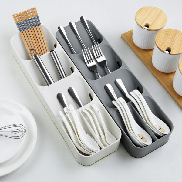 Kitchen Drawer Organizer Storage Box – Expandable Cutlery Tray – Compact Cutlery Drawer Organizer Rack – Kitchen Utensil Holder Knife Fork Spoon Tray Storage Holder