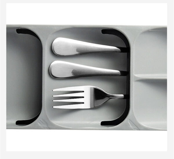 Kitchen Drawer Organizer Storage Box – Expandable Cutlery Tray – Compact Cutlery Drawer Organizer Rack – Kitchen Utensil Holder Knife Fork Spoon Tray Storage Holder