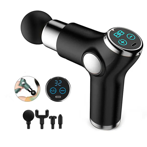 Mini Lcd Fascial Massage Gun (random Color)