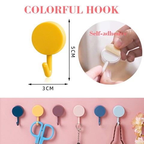 Pack Of 10 Sticky Hooks (random Color)