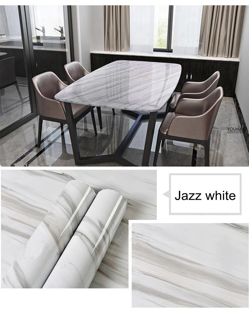 Pack Of 2 Wall Paper Waterproof Heat Resistant Self Adhesive Anti Oil Kitchen Wallpaper Marble Sheet For Kitchen (60x200cm)