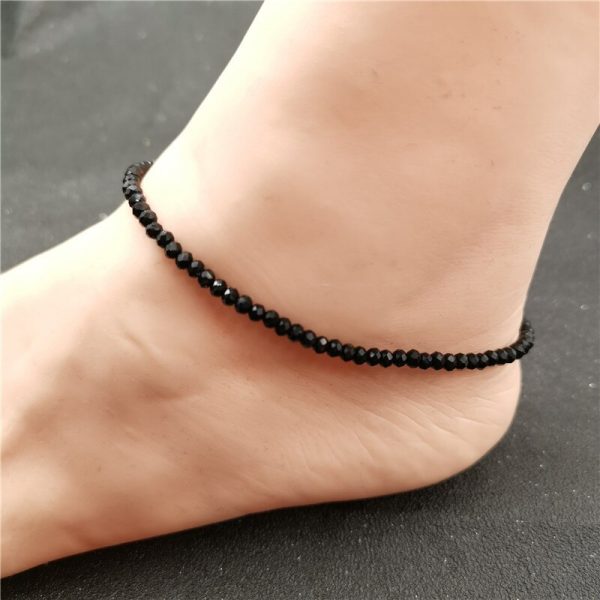 Simple Black Beads Anklets For Women